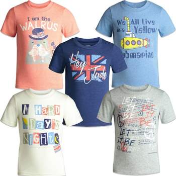 Lyrics by Lennon and McCartney 5 Pack Pullover T-Shirts Little Kid to Big Kid 