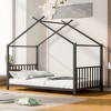 SEVOBAL Beds, Twin Size Metal House Platform Bed with Reinforced Frame for Children's Bedroom and Guest Room, Black, 76.57"*17.72"*2.95" - 3 of 4
