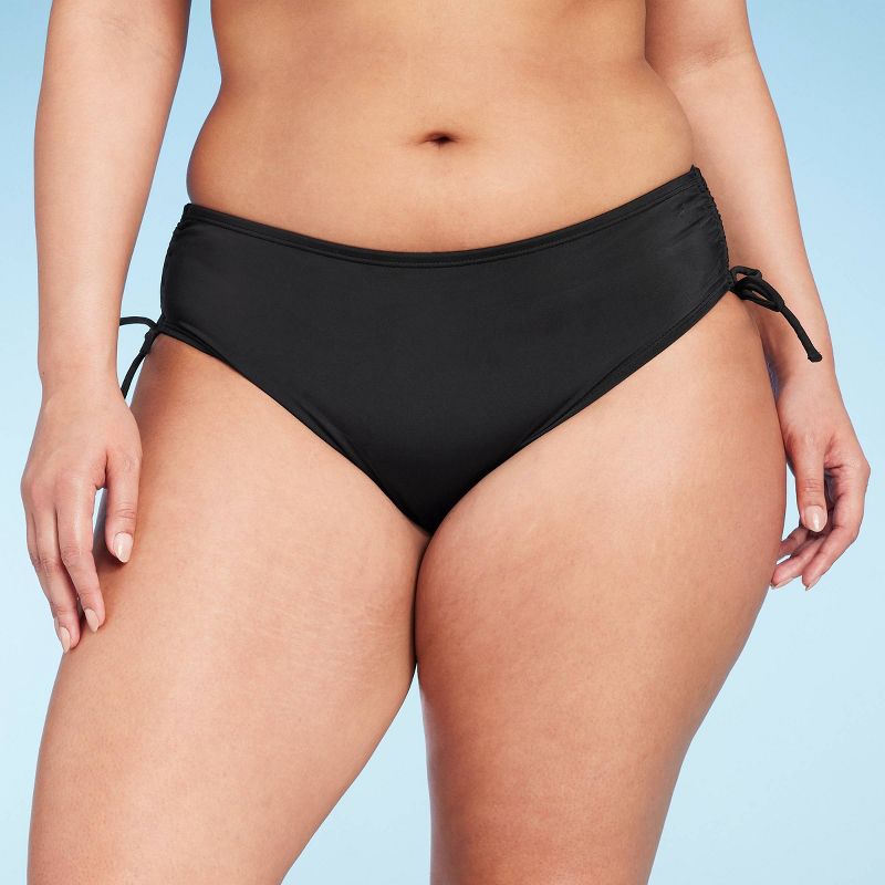 Women's Mid-Rise Side Tunneled Bikini Bottom - Shade & Shore™ Black, 4 of 6