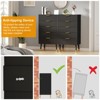 Fluted 5 Drawer Dresser, Small Storage Chest Cabinet Organizer Wood Chest of Drawers for Bedroom,Living Room,Hallway,Entryway, Black - 4 of 4