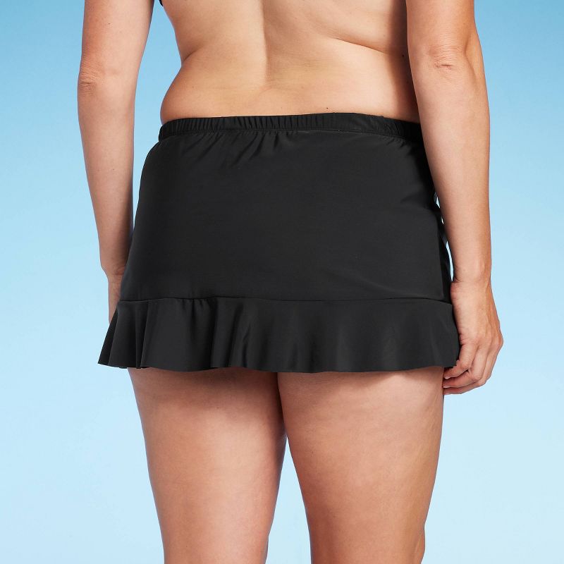 Women's UPF 50 Ruffle Swim Skirt - Aqua Green® Black, 2 of 8