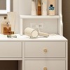 Makeup Vanity Desk with Mirror and Lights, Vanity Table with 6 Storage Drawer & 4 Cabinets, 3 Lighting Colors - 2 of 4