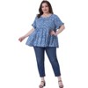 Agnes Orinda Women's Plus Size Polka Dots Casual Round Neck Flutter Sleeve Peplum Babydoll Blouses - 3 of 4