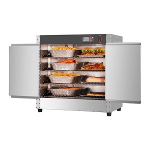 VEVOR Hot Box Food Warmer, 4-Tier Concession Warmer with Water Tray, 4 Pans, Double-door and Adjustable Shelves, Stainless Steel Food Warmer Cabinet - 1 of 4