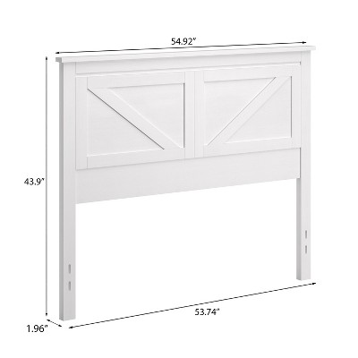 Full Size White Farmhouse Wood Panel Headboard