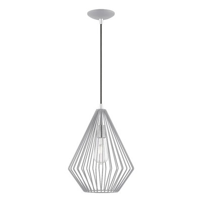 Livex Lighting Linz 1 - Light Pendant in  Nordic Gray/Polished Chrome