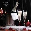 BENETI Mr and Mrs Champagne Flutes, Handmade Crystal Glasses, Red Hearts, 6oz, Set of 2 - Made in Germany - 2 of 4