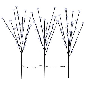 Northlight Pre-Lit Cherry Blossom Artificial Tree Branches - 2.5' - Pure White LED Lights - Set of 3 - 1 of 4