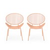 2pcs Outdoor Chairs, Shell Shaped Seats Dining Chair With Round Backrest, Patio Metal Bistro Chair, Weather-resistant Armless Chairs - 3 of 4