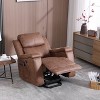 Bestier Manual Massage Rocker Recliner Chair, 360° Swivel Glider Lounge Chair, Recliner Sofa with Side Pockets, Cup Holders, Brown - 4 of 4