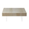 34.65" Square Faux Travertine Coffee Table, MDF Top with Acrylic Legs, Modern Living Room & Office Table, Easy Assembly - 2 of 4