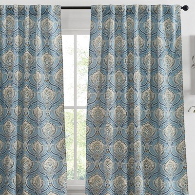 HLC.ME Messina Paisley Damask Back Tab Rod Pocket - Light Reducing Window Curtain Panels, Set of 2