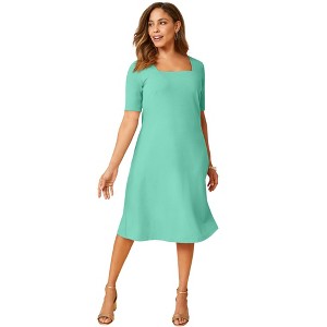 green emerald velvet dress Valerie Midi Dress- Seafoam main image 1