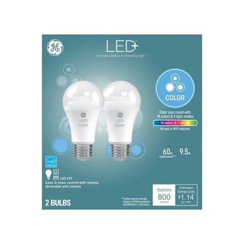 Ge 2pk Remote Included Led+ Color Changing Light Bulbs : Target