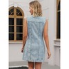 INSPIRE CHIC Women's Denim Sleeveless Country Summer Collared Button Down Mini Jean Dresses - 4 of 4