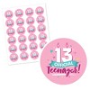 Big Dot of Happiness Girl 13th Birthday - Official Teenager Birthday Party Circle Sticker Labels - 24 Count - 2 of 4