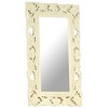 vidaXL Hand Carved Mirror White 31.5"x19.7" Solid Mango Wood - 2 of 4