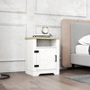 JUJABU Modern Farmhouse Nightstand with Barn Door and Spacious Storage - 2 of 4