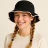 Anna-Kaci Women's Woven Floppy Bucket Hat with Scalloped Brim Edge Detail - 2 of 4
