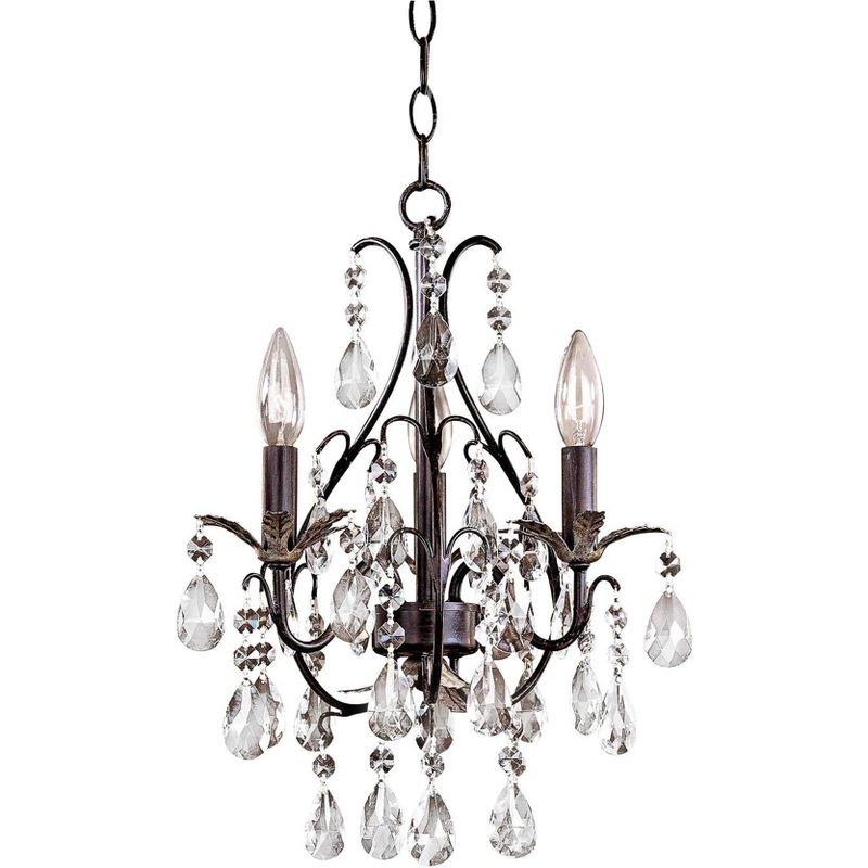 Minka Lavery Walnut Brown Pendant Chandelier 13 3/4" Wide French Crystal Glass 3-Light Fixture for Dining Room House Foyer Kitchen, 1 of 5