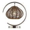 13.75" Leonie High Brushed Nickel Iron Table Lamp with Rattan Shade - River of Goods - 2 of 4