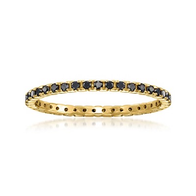Ross-Simons Black Diamond Eternity Band in 14kt Yellow Gold