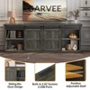 70" Farmhouse TV Stand for 80/75/70 Inch TVs,Entertainment Center Storage Cabinets w/Power Outlets and Sliding Barn Door,Rustic TV Stands,Media Cabine - 3 of 4