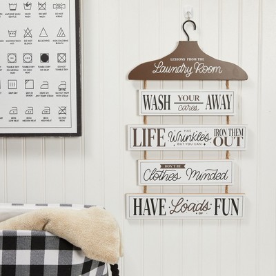Farmlyn Creek Rustic Hanging Wall Decor, Lessons from The Laundry Room Sign (11.8 x 19.7 in)