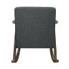 CAVINAS Mid-Century Accent Chair with Textured Fabric and Exposed Walnut Wood Frame - 3 of 4