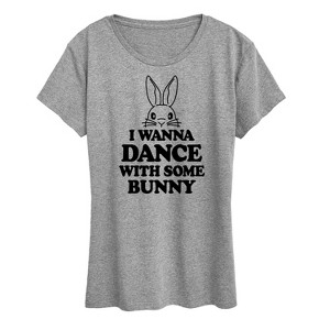 Women's - Instant Message - I Wanna Dance With Some Bunny Short Sleeve Graphic T-Shirt - 1 of 4