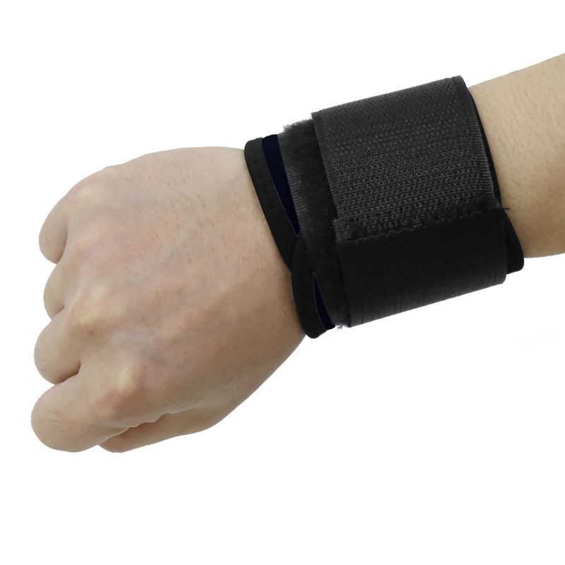 Unique Bargains Black Adjustable Sports Wristband Joint Protector Wrist Brace Wrap Support Strap, 2 of 5