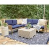 Leisure Made Riviera 5pc Wicker Sectional in Navy Fabric - 2 of 4