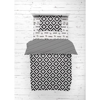 Bacati - Love Aztec Print Black 4 pc Toddler Bedding Set