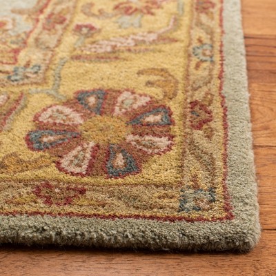 Handmade Gray and Gold Wool Tufted Area Rug, 5' x 8'