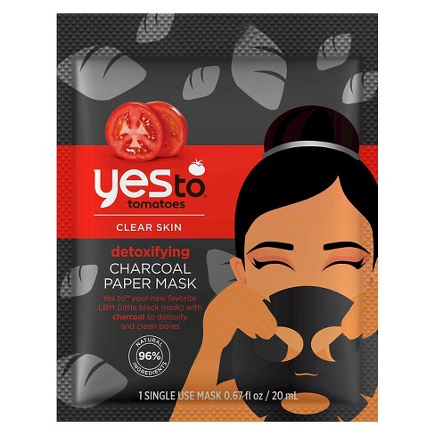 Yes To Tomatoes Detoxifying Charcoal Paper Face Mask - 1ct/0.67 fl oz