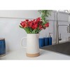 Nat & Jules Large Raw Bottom Matte White 48 ounce Ceramic Pitcher Jug - 4 of 4
