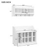 FURNIinspire Utility Storage Cabinets Shoe Storage Bench Entryway Organizer With Wall Mounted Coat Rack For Hallway, White, 35.4"*15.7"*0" - 3 of 4