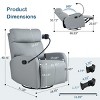 360° Swivel Rocking Recliner Chair, Small PU Manual Recliner with Phone Holder for Nursery, Bedroom or Living Room-3irtyhousy - 4 of 4