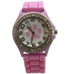 Olivia Pratt Every Day Silicone Paw and Rhinestones Colorful Women Watch - 1 of 3