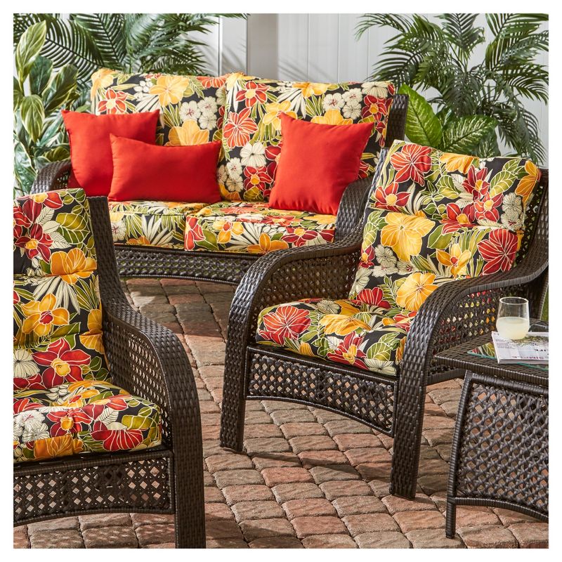Kensington Garden 2pc 24"x22" Outdoor Seat and Back Chair Cushion Set, 4 of 9