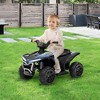 Qaba Kids ATV Quad, 6V Ride On Toy with Rechargeable Battery, Light, Music, Forward & Reverse, 4 Wheeler Battery Powered for Boys Girls, Black - 2 of 4