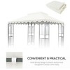 10x10 Ft Outdoor Patio Gazebo Replacement Canopy,Double Tiered Gazebo Tent Roof Top Cover Only wavy border(Frame Not Include)-BROWN - 2 of 4