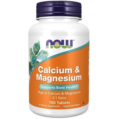 Calcium & Magnesium by Now Foods  -  100 Tablet - image 1 of 3