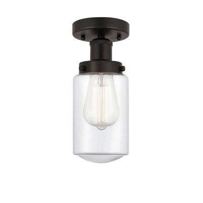 Dover - 1 Light Semi-Flush Mount In Industrial Style-8.25 Inches Tall and 6.5 Inches Wide