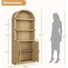 Bookcase 5 Shelf Arched Bookshelf 71.7inch, Bookcase Farmhouse Display Storage Rack, Wooden Bookshelves for Home Office, Living Room - 2 of 4