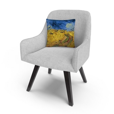 Vincent Van Gogh Wheatfield with Crows 16" x 16" Decorative Throw Pillow