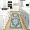 Traditional Washable Area Rug - Vintage Medallion Print Carpet with Non-Slip Rubber Backing,  Dining Room, Bedroom Living Room - 3 of 4