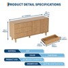 Mid Century Teak Buffet Cabinet with Undulating Grooves, 3 Drawers & 2 Doors - Modern Credenza for Dining & Living Room Storage - 2 of 4