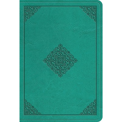 ESV Value Large Print Compact Bible (Trutone, Teal, Ornament Design) - (Leather Bound)