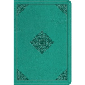ESV Value Large Print Compact Bible (Trutone, Teal, Ornament Design) - (Leather Bound) - 1 of 1